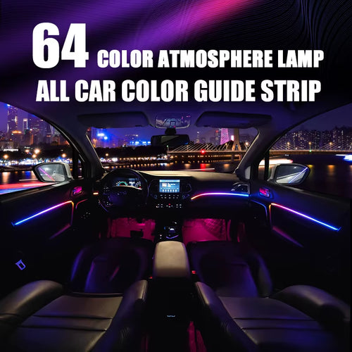 7-Color Dynamic Running Ambient Lights for Car Dashboard Door Sills Footwells Storage Compartments and Door Handles